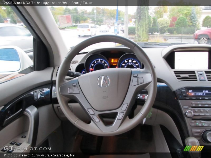 Aspen White Pearl / Taupe 2008 Acura MDX Technology