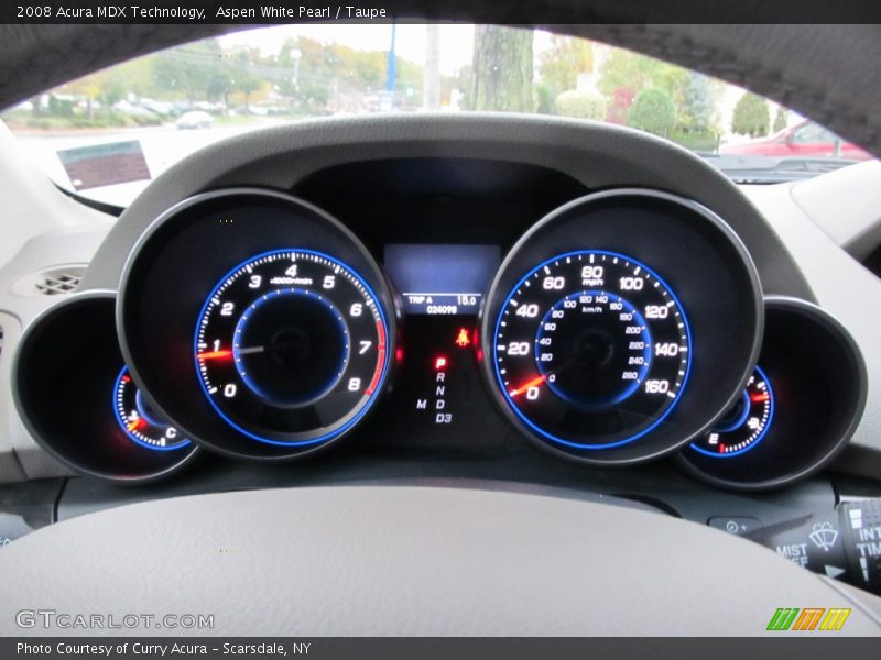 Aspen White Pearl / Taupe 2008 Acura MDX Technology
