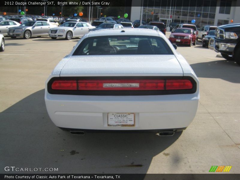Bright White / Dark Slate Gray 2012 Dodge Challenger SXT