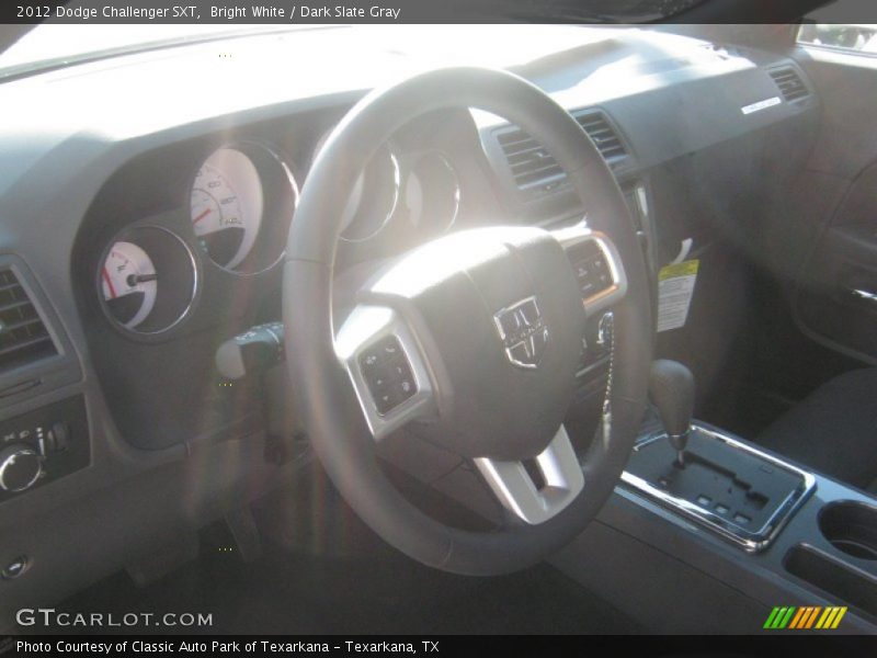 Bright White / Dark Slate Gray 2012 Dodge Challenger SXT