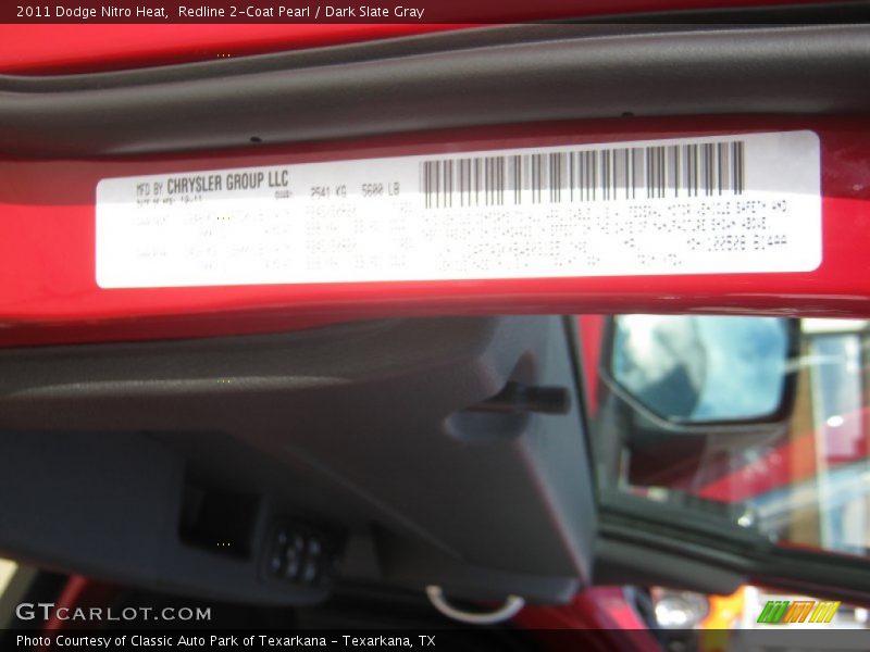 Redline 2-Coat Pearl / Dark Slate Gray 2011 Dodge Nitro Heat