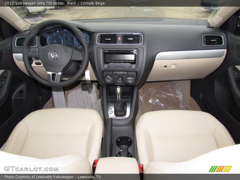 Black / Cornsilk Beige 2012 Volkswagen Jetta TDI Sedan