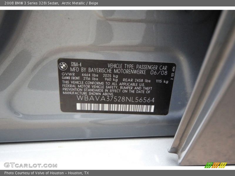 Arctic Metallic / Beige 2008 BMW 3 Series 328i Sedan