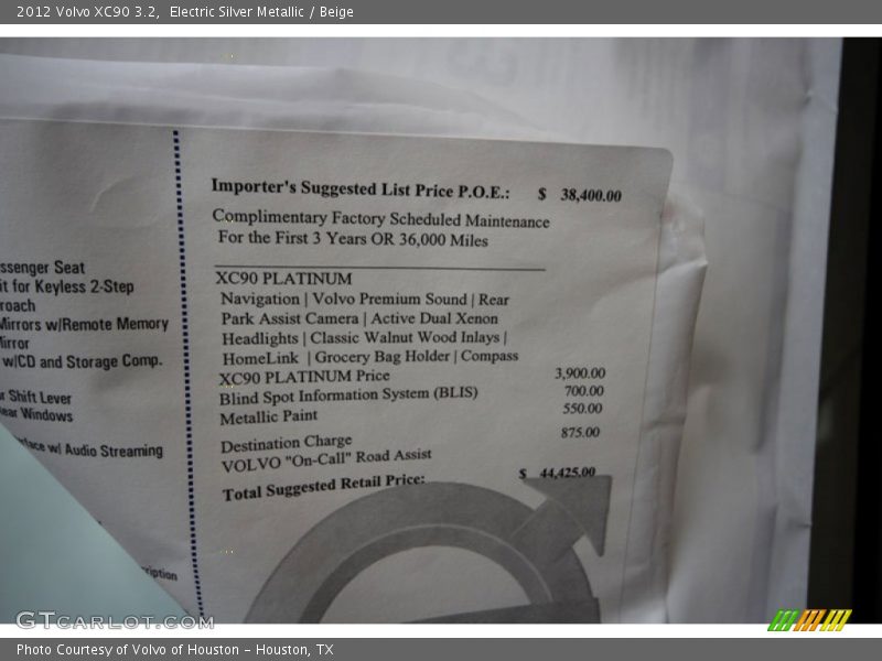 Electric Silver Metallic / Beige 2012 Volvo XC90 3.2