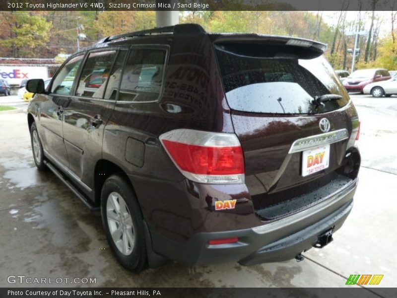 Sizzling Crimson Mica / Sand Beige 2012 Toyota Highlander V6 4WD