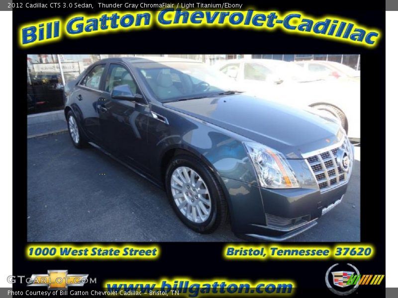 Thunder Gray ChromaFlair / Light Titanium/Ebony 2012 Cadillac CTS 3.0 Sedan