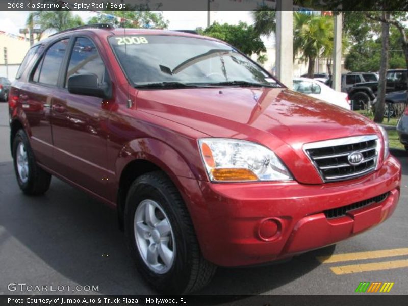 Spicy Red / Beige 2008 Kia Sorento LX