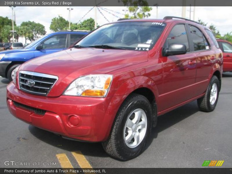 Spicy Red / Beige 2008 Kia Sorento LX