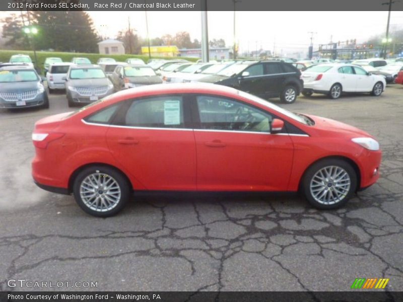 Race Red / Charcoal Black Leather 2012 Ford Focus SEL Sedan