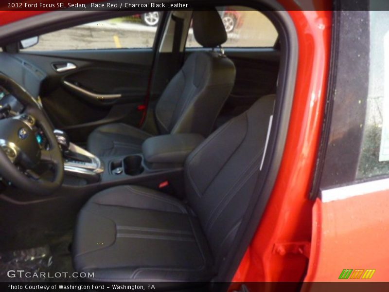 Race Red / Charcoal Black Leather 2012 Ford Focus SEL Sedan
