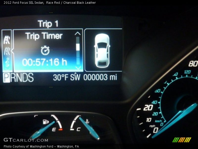 Race Red / Charcoal Black Leather 2012 Ford Focus SEL Sedan