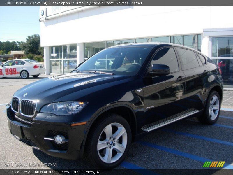 Black Sapphire Metallic / Saddle Brown Nevada Leather 2009 BMW X6 xDrive35i