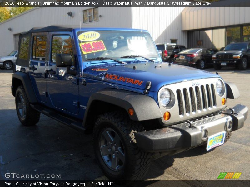 Deep Water Blue Pearl / Dark Slate Gray/Medium Slate Gray 2010 Jeep Wrangler Unlimited Mountain Edition 4x4