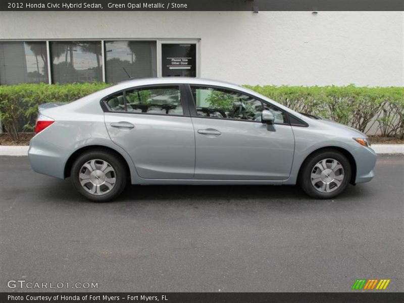 Green Opal Metallic / Stone 2012 Honda Civic Hybrid Sedan