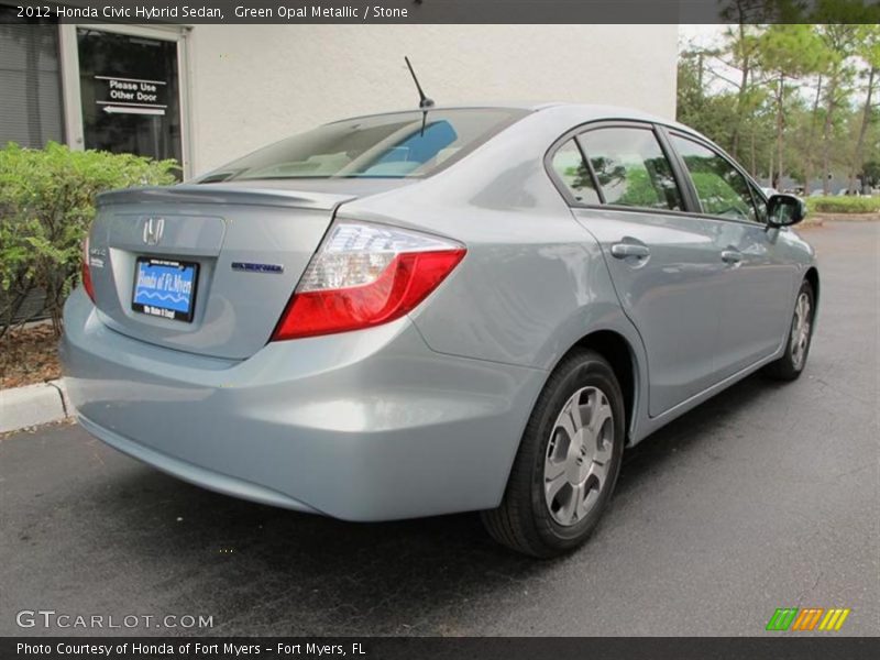Green Opal Metallic / Stone 2012 Honda Civic Hybrid Sedan