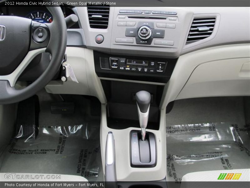 Green Opal Metallic / Stone 2012 Honda Civic Hybrid Sedan