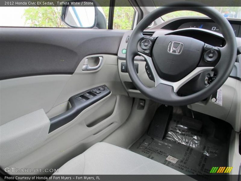 Taffeta White / Stone 2012 Honda Civic EX Sedan