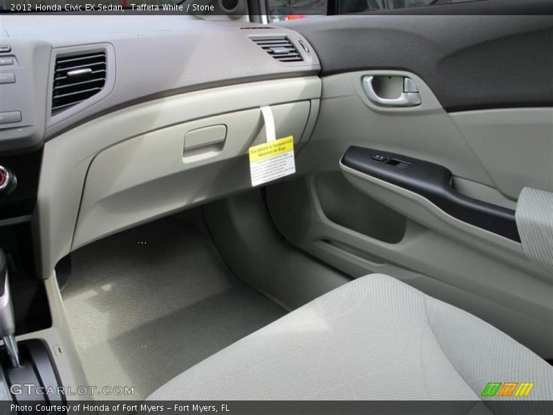 Taffeta White / Stone 2012 Honda Civic EX Sedan
