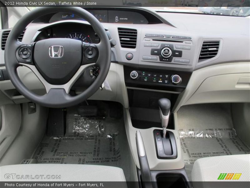 Taffeta White / Stone 2012 Honda Civic LX Sedan