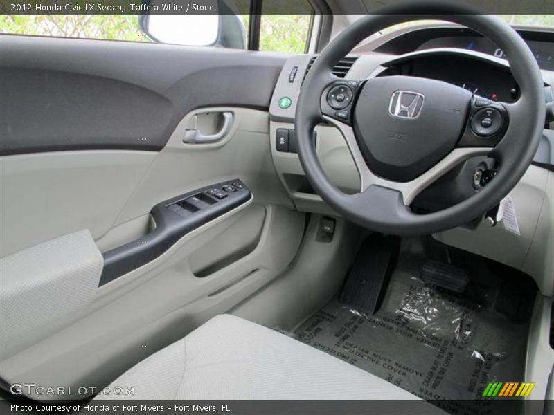 Taffeta White / Stone 2012 Honda Civic LX Sedan