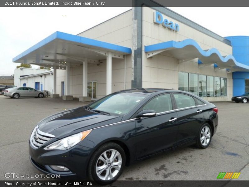 Indigo Blue Pearl / Gray 2011 Hyundai Sonata Limited
