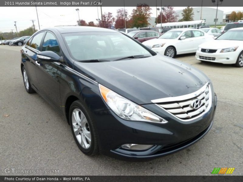 Indigo Blue Pearl / Gray 2011 Hyundai Sonata Limited