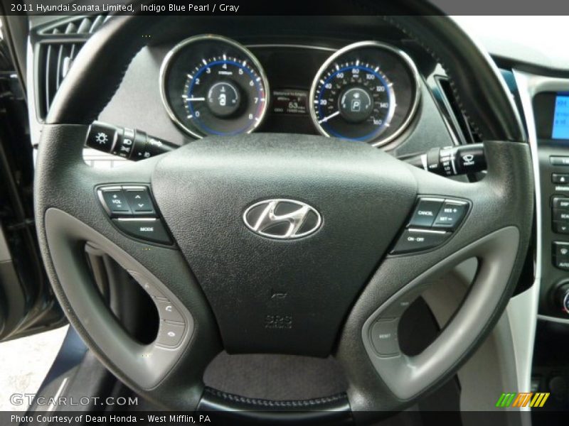 Indigo Blue Pearl / Gray 2011 Hyundai Sonata Limited