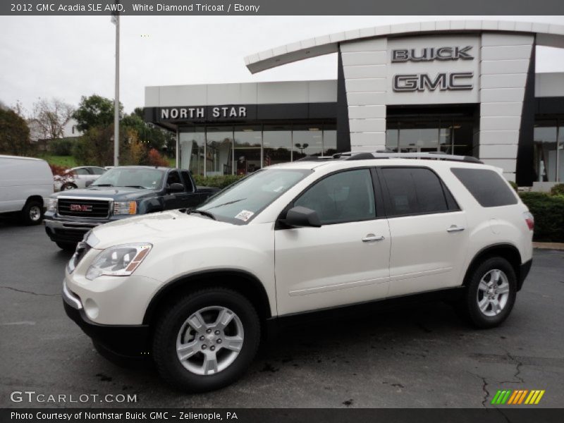 White Diamond Tricoat / Ebony 2012 GMC Acadia SLE AWD