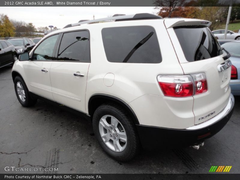 White Diamond Tricoat / Ebony 2012 GMC Acadia SLE AWD