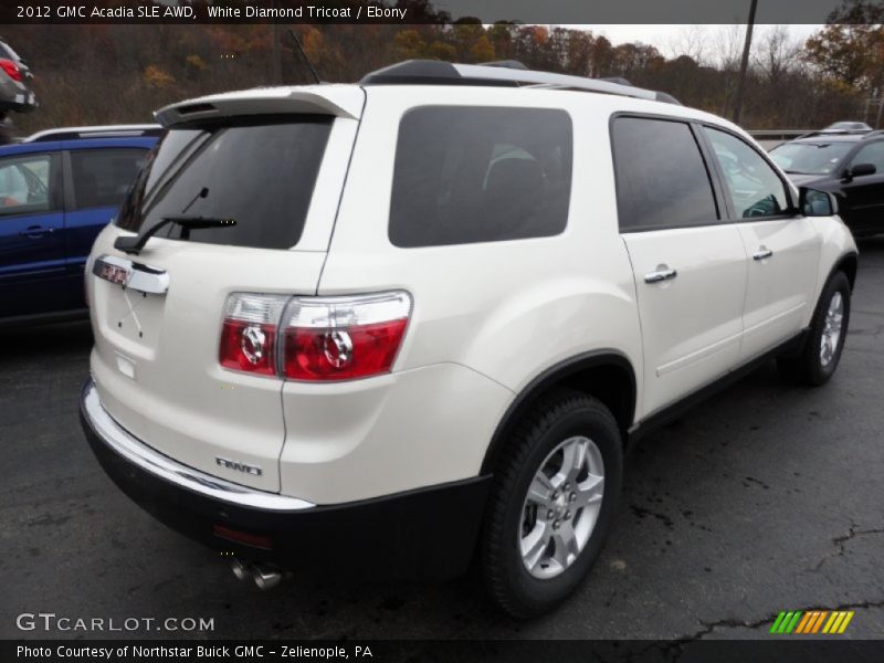 White Diamond Tricoat / Ebony 2012 GMC Acadia SLE AWD