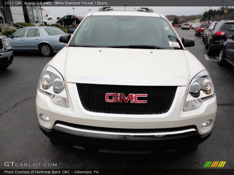 White Diamond Tricoat / Ebony 2012 GMC Acadia SLE AWD