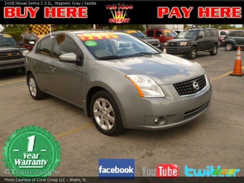 Magnetic Gray / Saddle 2008 Nissan Sentra 2.0 SL