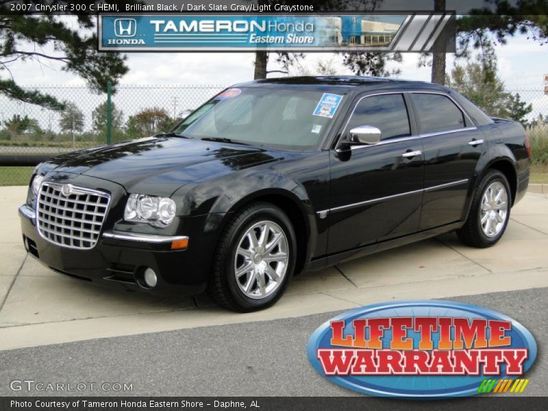 Brilliant Black / Dark Slate Gray/Light Graystone 2007 Chrysler 300 C HEMI