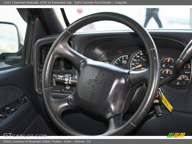 Dark Carmine Red Metallic / Graphite 2001 Chevrolet Silverado 1500 LS Extended Cab