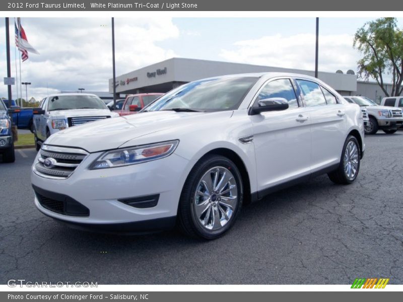 White Platinum Tri-Coat / Light Stone 2012 Ford Taurus Limited