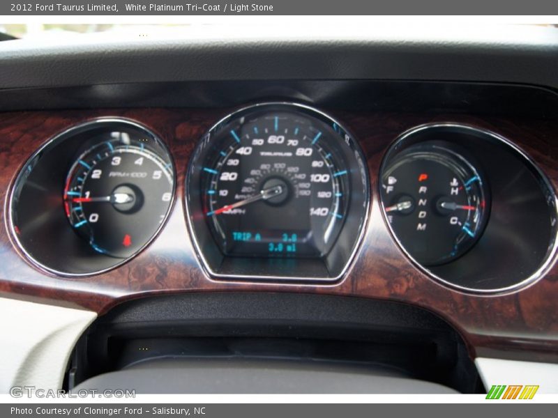 White Platinum Tri-Coat / Light Stone 2012 Ford Taurus Limited