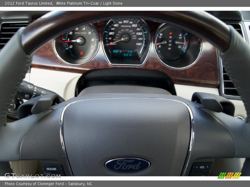 White Platinum Tri-Coat / Light Stone 2012 Ford Taurus Limited