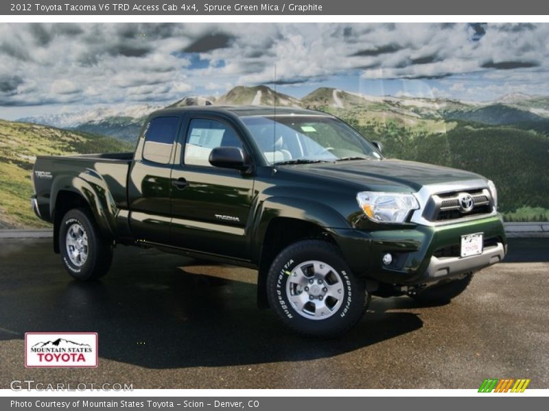 Spruce Green Mica / Graphite 2012 Toyota Tacoma V6 TRD Access Cab 4x4