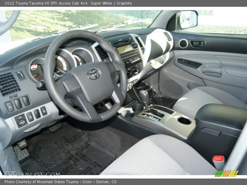 Super White / Graphite 2012 Toyota Tacoma V6 SR5 Access Cab 4x4