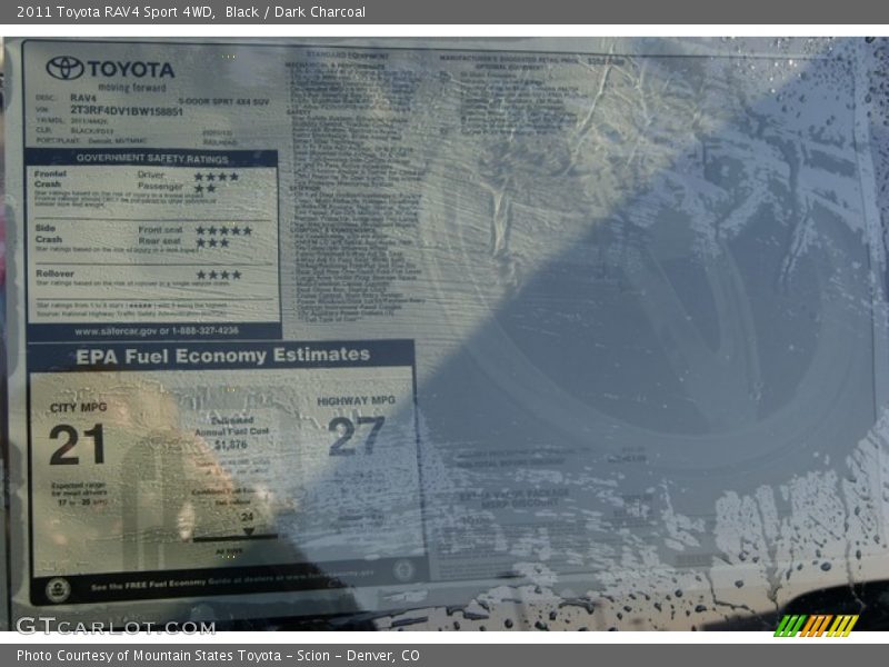 Black / Dark Charcoal 2011 Toyota RAV4 Sport 4WD