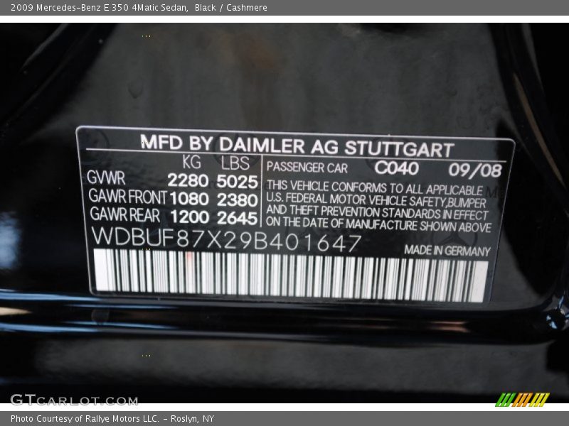 Black / Cashmere 2009 Mercedes-Benz E 350 4Matic Sedan
