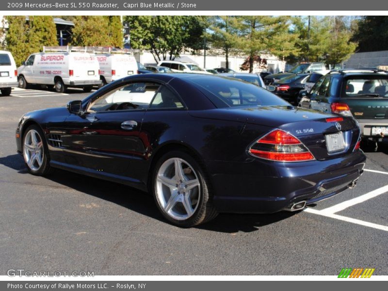 Capri Blue Metallic / Stone 2009 Mercedes-Benz SL 550 Roadster