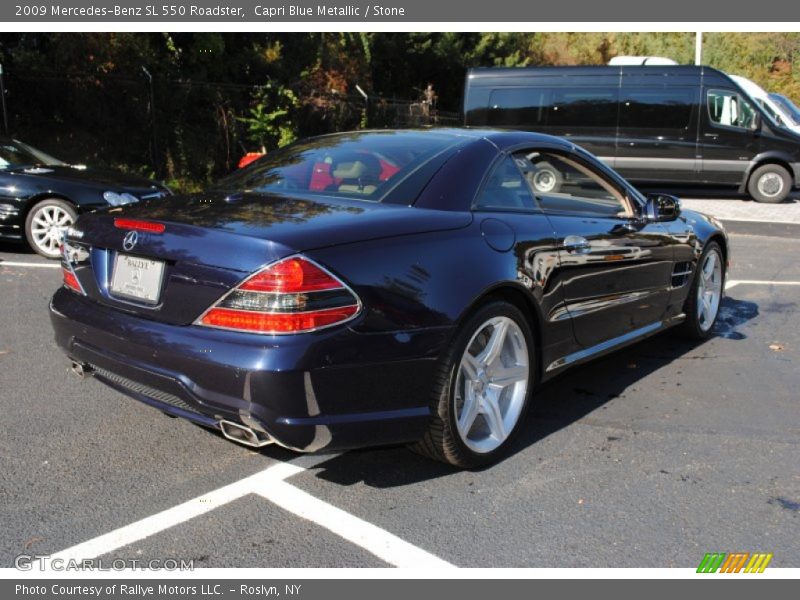 Capri Blue Metallic / Stone 2009 Mercedes-Benz SL 550 Roadster