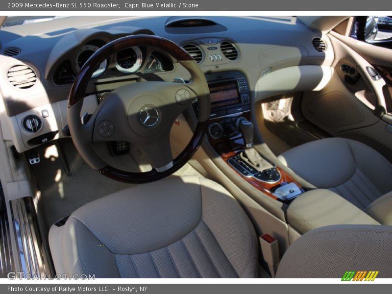 Capri Blue Metallic / Stone 2009 Mercedes-Benz SL 550 Roadster