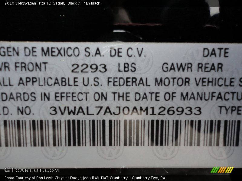 Black / Titan Black 2010 Volkswagen Jetta TDI Sedan