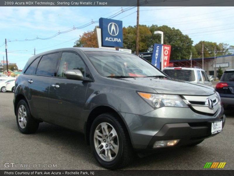 Sterling Gray Metallic / Taupe 2009 Acura MDX Technology