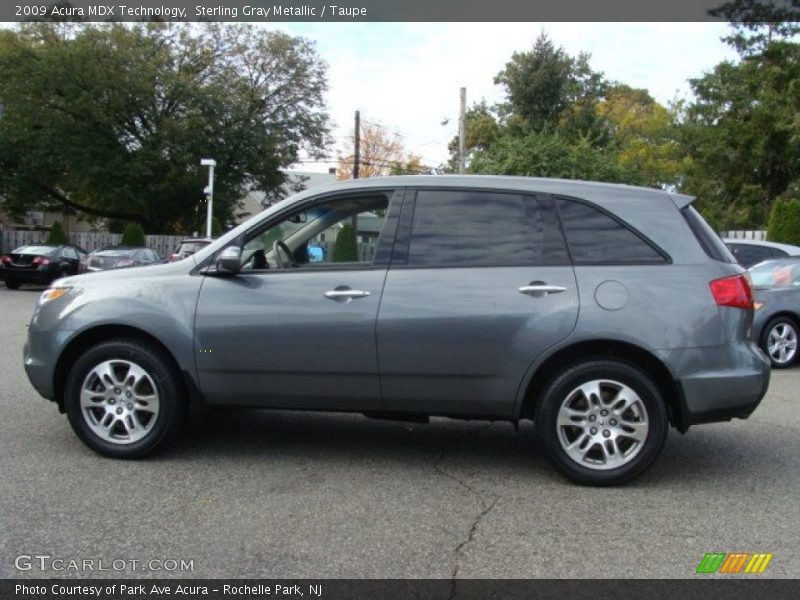 Sterling Gray Metallic / Taupe 2009 Acura MDX Technology