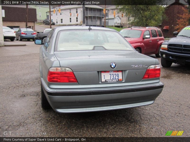 Glacier Green Metallic / Sand Beige 2001 BMW 7 Series 740iL Sedan