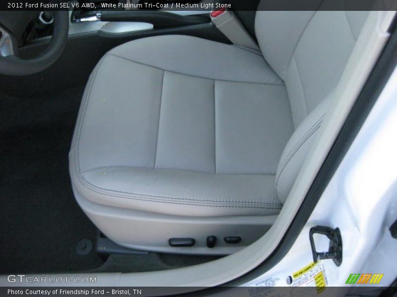 White Platinum Tri-Coat / Medium Light Stone 2012 Ford Fusion SEL V6 AWD