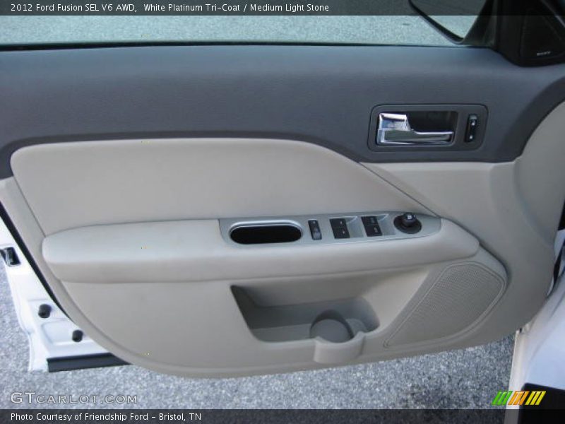 White Platinum Tri-Coat / Medium Light Stone 2012 Ford Fusion SEL V6 AWD